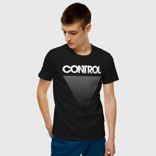 Мужская футболка с принтом Control Gradient Logo, фото на моделе #1