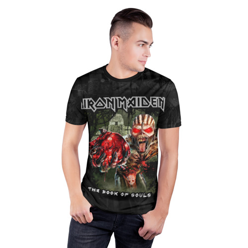 Мужская футболка 3D спортивная с принтом Iron Maiden, фото на моделе #1