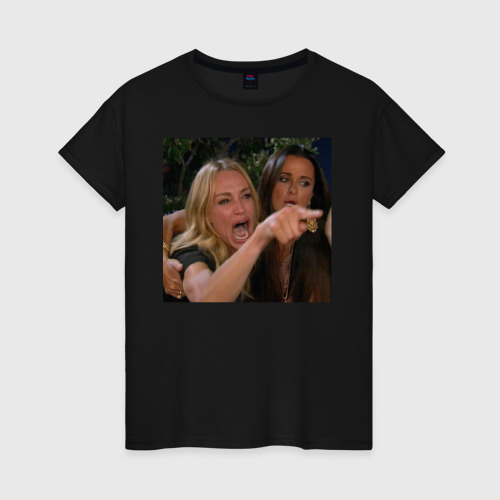 Женская футболка с принтом Мемная картинка, вид спереди #2