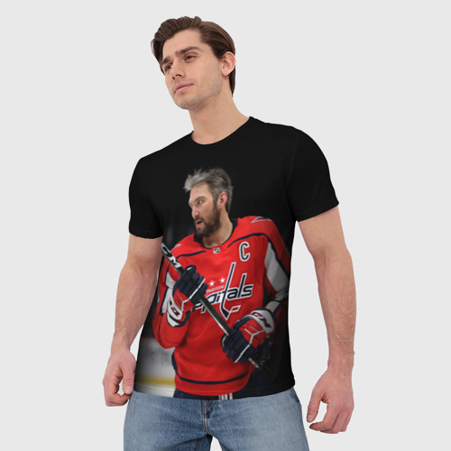 Мужская 3D футболка с принтом Александр Овечкин, фото на моделе #1