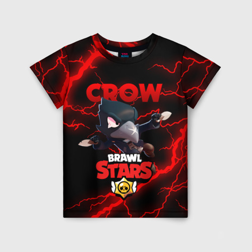 Детская 3D футболка с принтом BRAWL STARS CROW | БРАВЛ СТАРС ЛЕОН, вид спереди #2