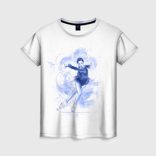 Женская 3D футболка с принтом Фигурное катание, вид спереди #2