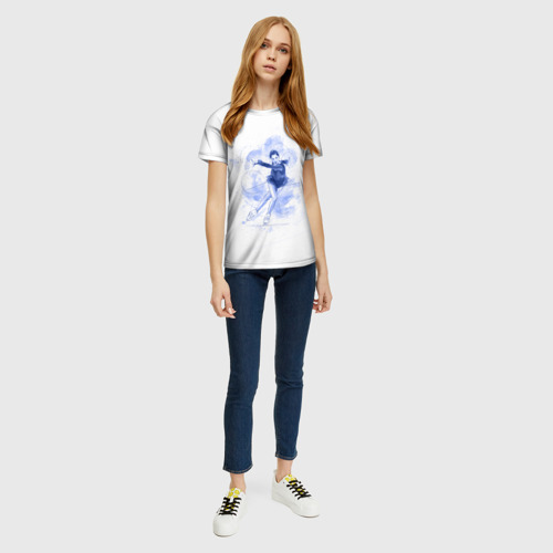 Женская 3D футболка с принтом Фигурное катание, вид сбоку #3