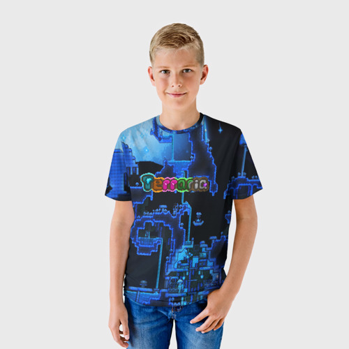 Детская 3D футболка с принтом Terraria, фото на моделе #1