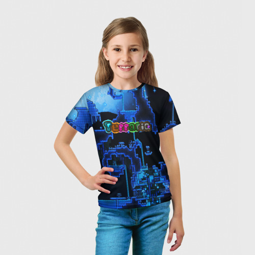 Детская 3D футболка с принтом Terraria, вид сбоку #3