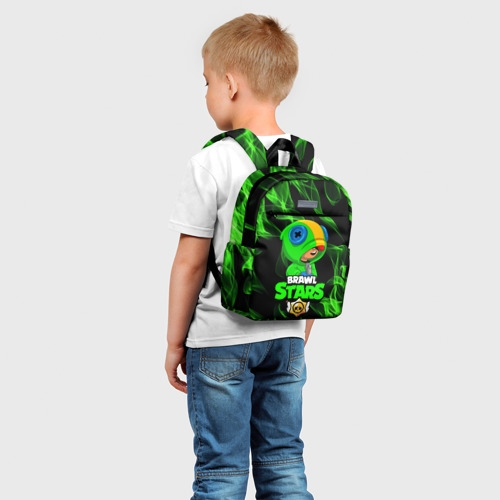 Детский рюкзак 3D с принтом BRAWL STARS LEON / ЛЕОН, фото на моделе #1