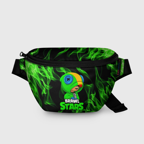 Поясная сумка 3D с принтом BRAWL STARS LEON / ЛЕОН, вид спереди #2