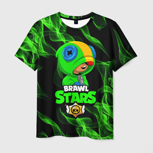 Мужская 3D футболка с принтом BRAWL STARS LEON / ЛЕОН, вид спереди #2