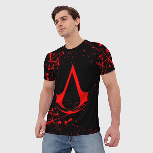 Мужская 3D футболка с принтом ASSASSIN`S CREED, вид сбоку #3