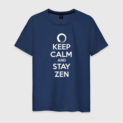 Мужская футболка с принтом Keep calm & stay Zen, вид спереди #2