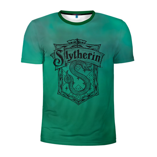 Мужская футболка 3D спортивная с принтом Coat of Slytherin, вид спереди #2