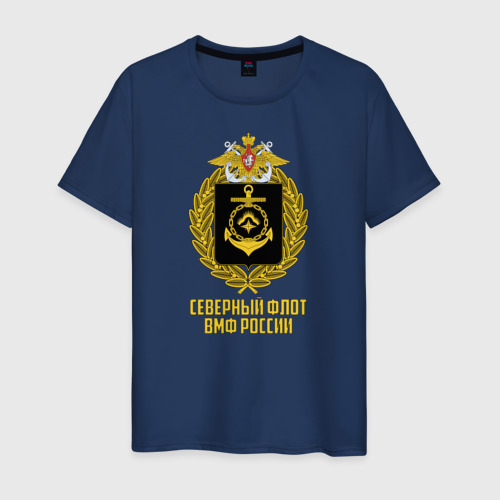 Мужская футболка с принтом Северный флот ВМФ России, вид спереди #2