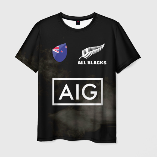 Мужская 3D футболка с принтом ALL BLACKS, вид спереди #2