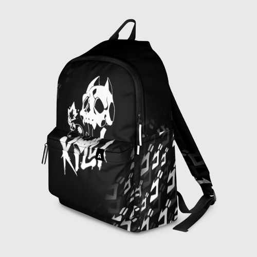 Рюкзак 3D с принтом KILLER QUEEN белая на черном, вид спереди #2