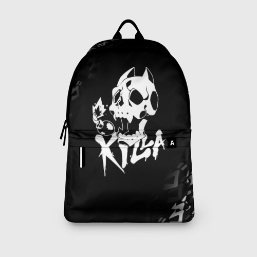 Рюкзак 3D с принтом KILLER QUEEN белая на черном, вид сбоку #3