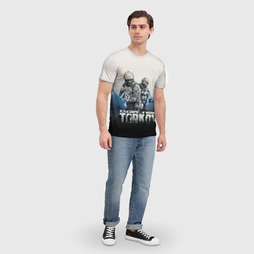 Мужская 3D футболка с принтом ESCAPE FROM TARKOV | ЭСКЕЙП ФРОМ ТАРКОВ (Z), вид сбоку #3