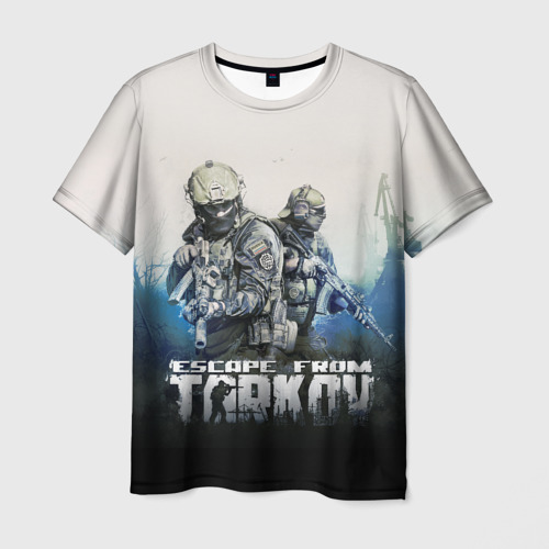 Мужская 3D футболка с принтом ESCAPE FROM TARKOV | ЭСКЕЙП ФРОМ ТАРКОВ (Z), вид спереди #2