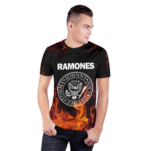 Мужская футболка 3D спортивная с принтом Ramones, фото на моделе #1