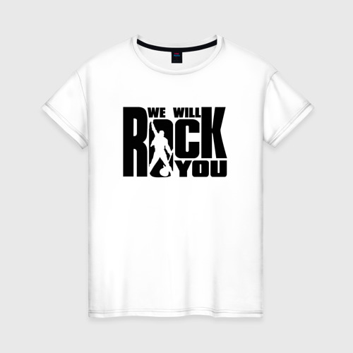 Женская футболка с принтом QUEEN | WE WILL ROCK YOU (Z), вид спереди #2