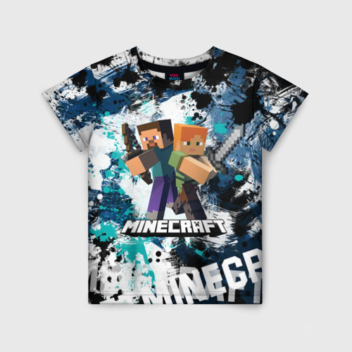 Детская 3D футболка с принтом Minecraft / Майнкрафт, вид спереди #2