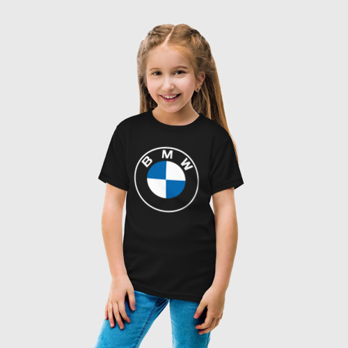 Детская футболка с принтом BMW LOGO 2020 | БМВ ЛОГО 2020, вид сбоку #3