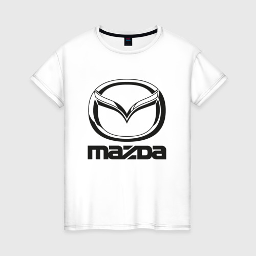 Женская футболка с принтом MAZDA LOGO | МАЗДА ЛОГО, вид спереди #2