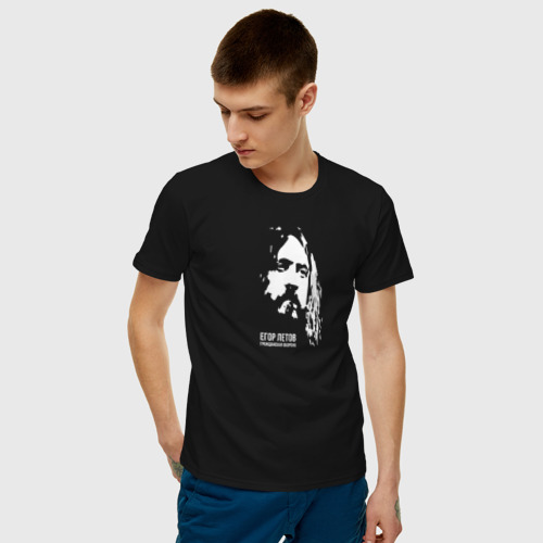 Мужская футболка с принтом Егор Летов, фото на моделе #1