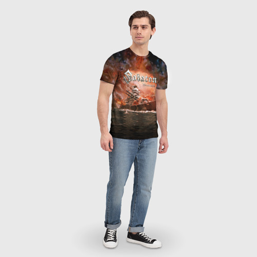 Мужская 3D футболка с принтом Sabaton, вид сбоку #3