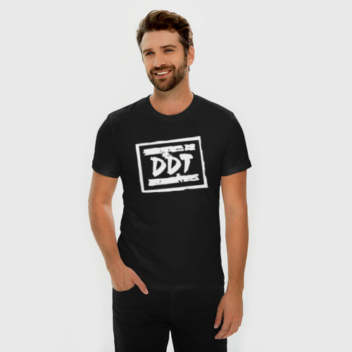Мужская футболка премиум с принтом ДДТ Лого | DDT Logo (Z), фото на моделе #1