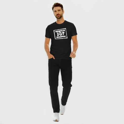 Мужская футболка премиум с принтом ДДТ Лого | DDT Logo (Z), вид сбоку #3
