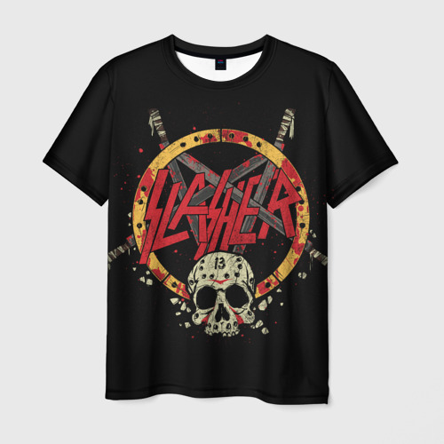 Мужская 3D футболка с принтом SLAYER | ROCK POSTER (Z), вид спереди #2
