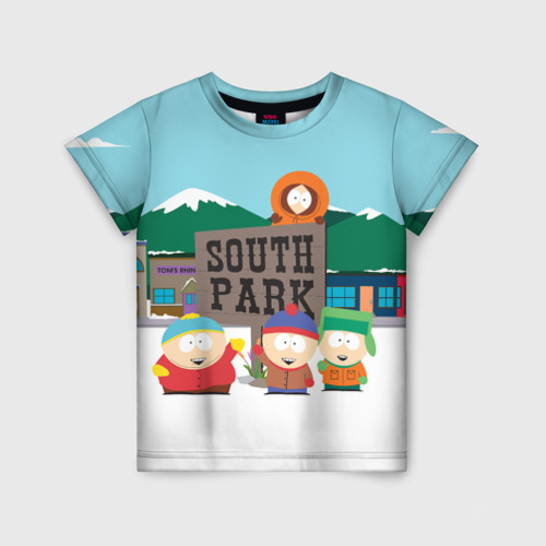Детская 3D футболка с принтом ЮЖНЫЙ ПАРК | SOUTH PARK (Z), вид спереди #2