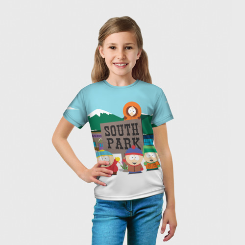 Детская 3D футболка с принтом ЮЖНЫЙ ПАРК | SOUTH PARK (Z), вид сбоку #3