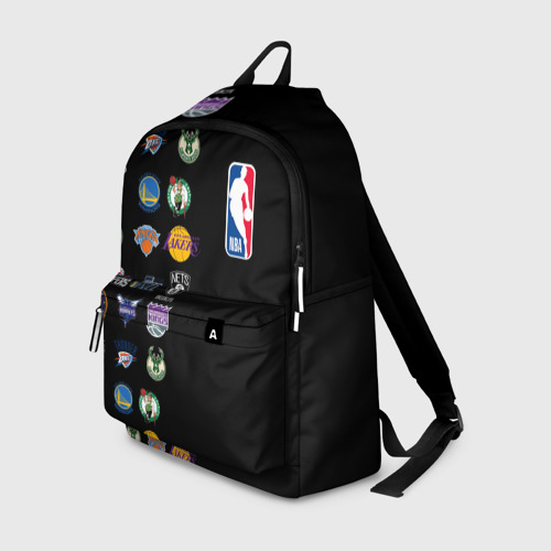Рюкзак 3D с принтом NBA (Team Logos 2), вид спереди #2