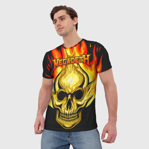Мужская 3D футболка с принтом Megadeth, вид сбоку #3