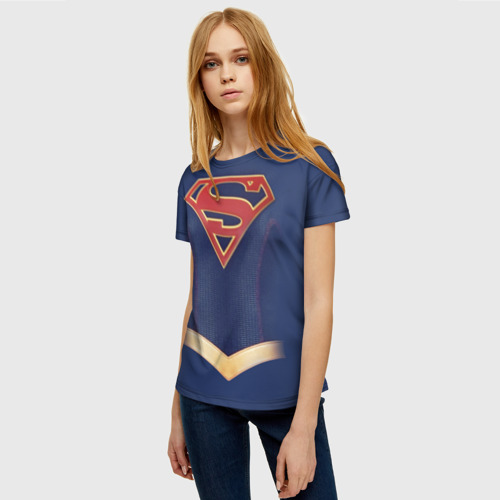 Женская 3D футболка с принтом Supergirl, фото на моделе #1