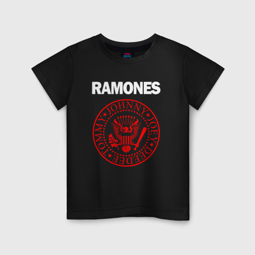 Детская футболка с принтом RAMONES, вид спереди #2