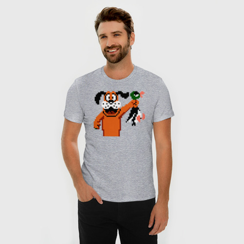 Мужская футболка премиум с принтом Duck Hunt, фото на моделе #1