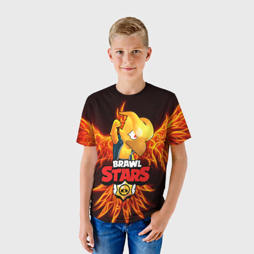 Детская 3D футболка с принтом BRAWL STARS CROW | ВОРОН, фото на моделе #1