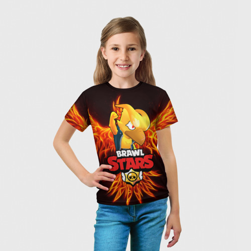 Детская 3D футболка с принтом BRAWL STARS CROW | ВОРОН, вид сбоку #3