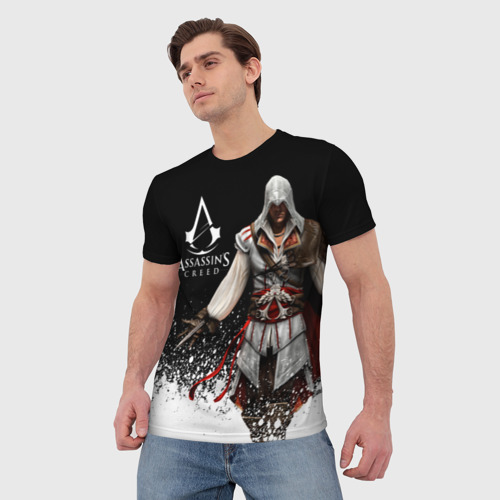 Мужская 3D футболка с принтом Assassin’s Creed  [04], вид сбоку #3