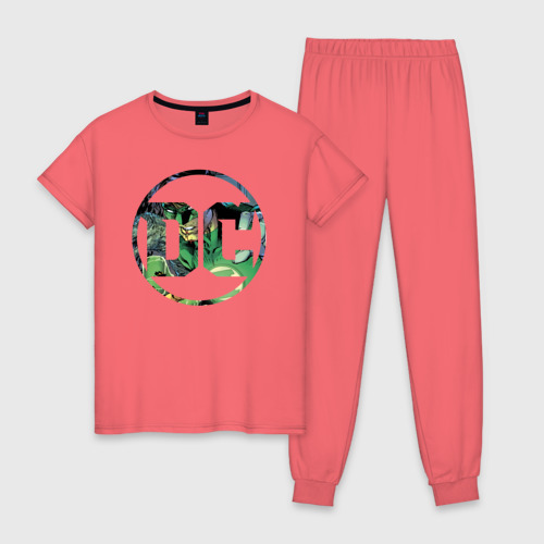 Женская пижама хлопок с принтом Green Lantern, вид спереди #2