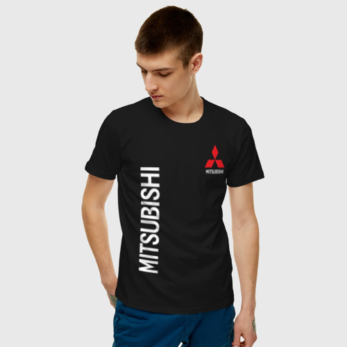 Мужская футболка с принтом MITSUBISHI | МИТСУБИСИ, фото на моделе #1