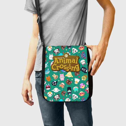Сумка через плечо с принтом Animal Crossing, фото на моделе #1