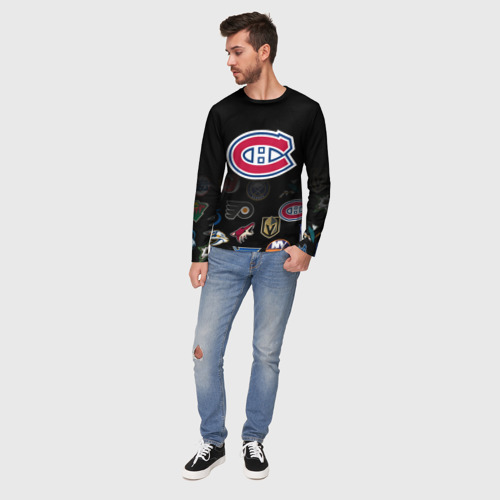 Мужской 3D лонгслив с принтом NHL Canadiens de Montr?al (Z), вид сбоку #3