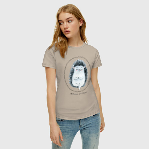 Женская футболка с принтом Йожик, фото на моделе #1