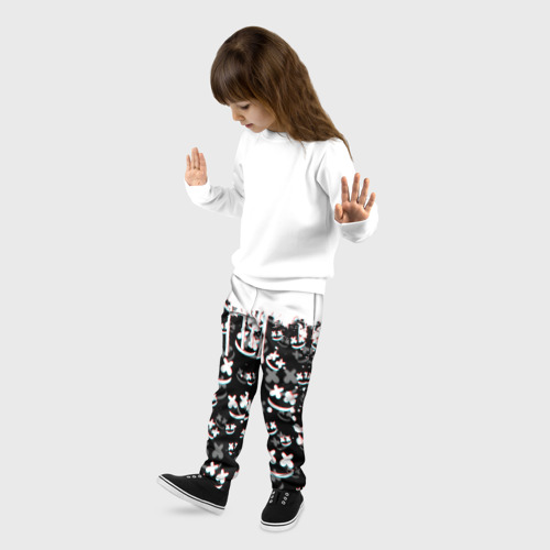 Детские брюки 3D с принтом MARSHMELLO GLITCH, фото на моделе #1