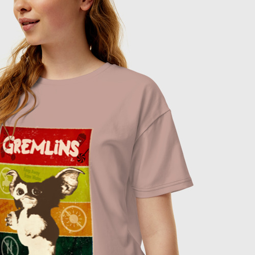 Женская футболка oversize с принтом Gremlins, фото на моделе #1