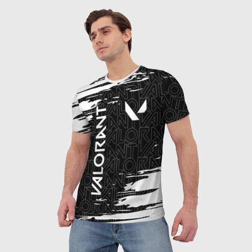 Мужская 3D футболка с принтом VALORANT / ВАЛОРАНТ, вид сбоку #3