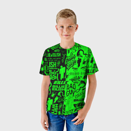 Детская 3D футболка с принтом BILLIE EILISH | БИЛЛИ АЙЛИШ, фото на моделе #1